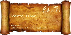 Cserta Tibor névjegykártya